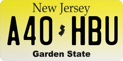 NJ license plate A40HBU