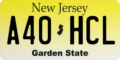 NJ license plate A40HCL
