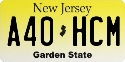 NJ license plate A40HCM