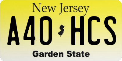 NJ license plate A40HCS