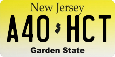 NJ license plate A40HCT
