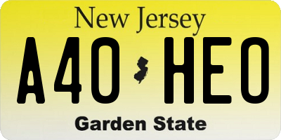 NJ license plate A40HEO