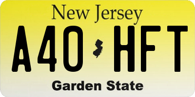 NJ license plate A40HFT