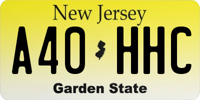 NJ license plate A40HHC