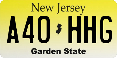 NJ license plate A40HHG