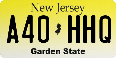 NJ license plate A40HHQ