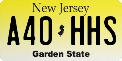 NJ license plate A40HHS