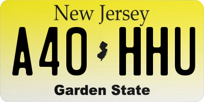 NJ license plate A40HHU
