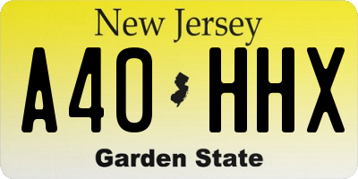 NJ license plate A40HHX