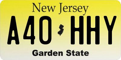 NJ license plate A40HHY