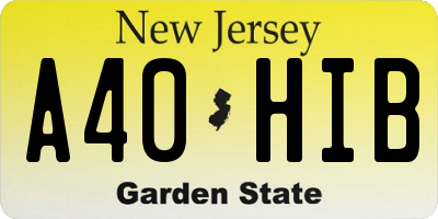 NJ license plate A40HIB