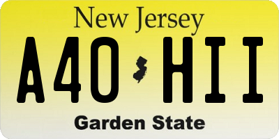 NJ license plate A40HII