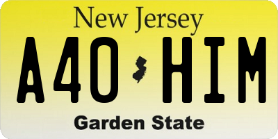 NJ license plate A40HIM