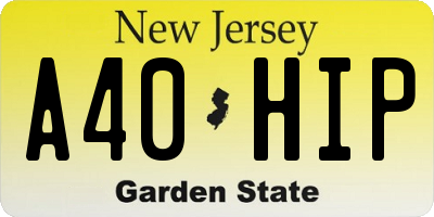 NJ license plate A40HIP