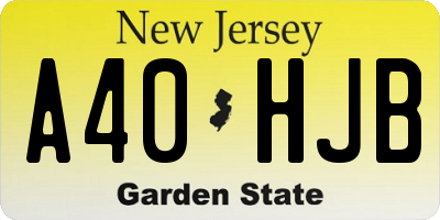 NJ license plate A40HJB