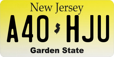 NJ license plate A40HJU