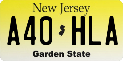 NJ license plate A40HLA