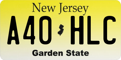 NJ license plate A40HLC