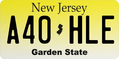 NJ license plate A40HLE
