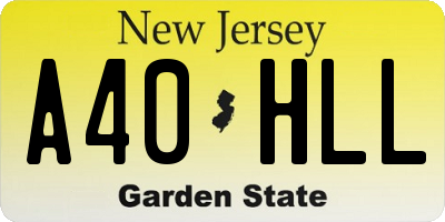 NJ license plate A40HLL