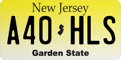 NJ license plate A40HLS