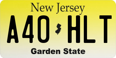NJ license plate A40HLT