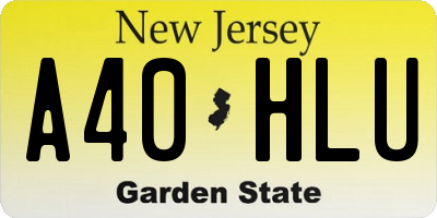 NJ license plate A40HLU