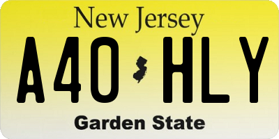 NJ license plate A40HLY