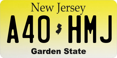 NJ license plate A40HMJ