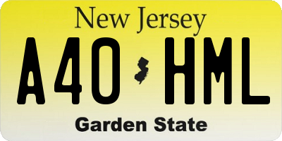 NJ license plate A40HML