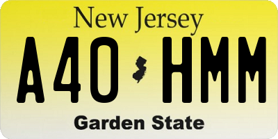 NJ license plate A40HMM