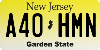 NJ license plate A40HMN