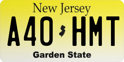 NJ license plate A40HMT