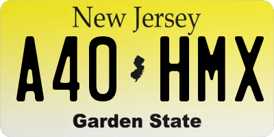 NJ license plate A40HMX