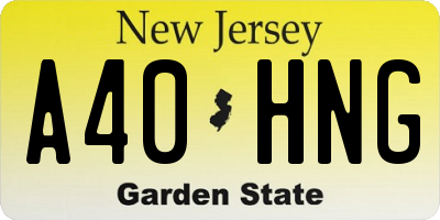 NJ license plate A40HNG