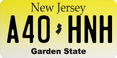 NJ license plate A40HNH