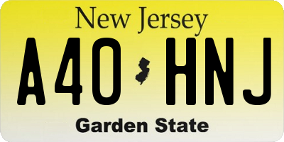 NJ license plate A40HNJ