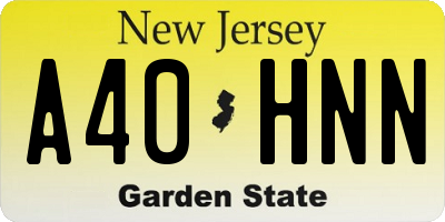 NJ license plate A40HNN
