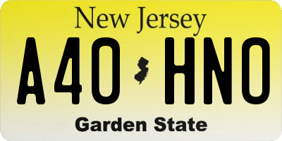 NJ license plate A40HNO