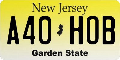 NJ license plate A40HOB