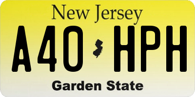 NJ license plate A40HPH