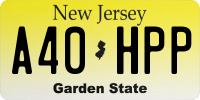 NJ license plate A40HPP