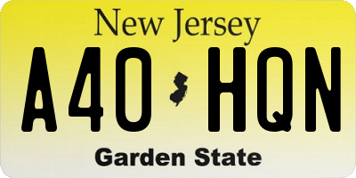 NJ license plate A40HQN