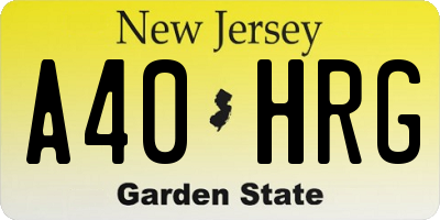 NJ license plate A40HRG