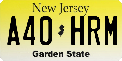 NJ license plate A40HRM