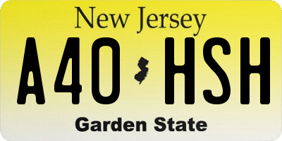 NJ license plate A40HSH
