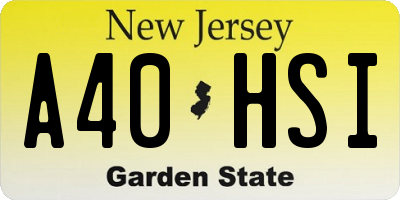 NJ license plate A40HSI