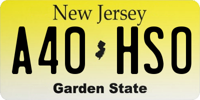 NJ license plate A40HSO