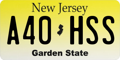 NJ license plate A40HSS