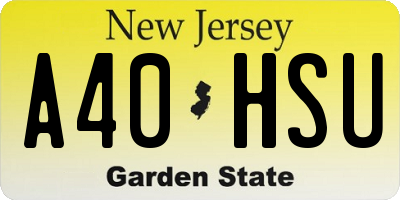 NJ license plate A40HSU